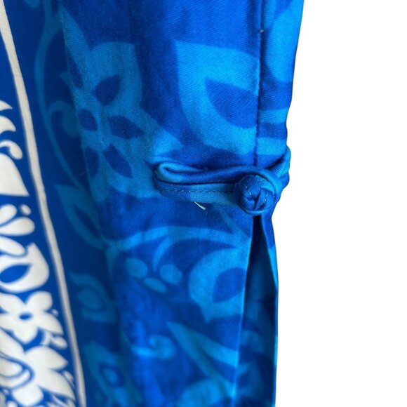Hawaiian Surf Blue Tropical Floral Sheath Sleeveless Maxi Dress Size Small - Picture 4 of 10